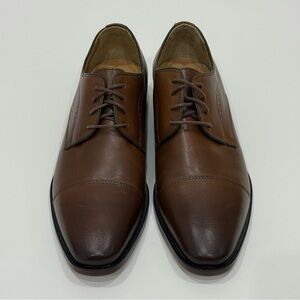 Johnston Murphy Men's 8.5M Mcclain Cap Toe Tan Full Grain Leather Shoes New $160